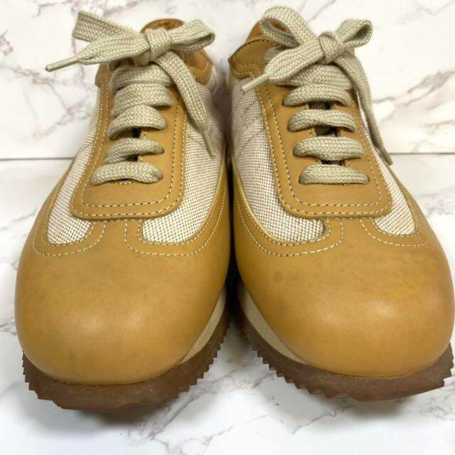 ✨美品✨エルメス クイックHロゴ レザー キャンバススニーカー ✨美品✨エルメス クイックHロゴ レザー キャンバススニーカー