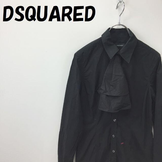 DSQUARED2(ディースクエアード)のディースクエアード ボウタイ付き 長袖シャツ イタリア製 サイズ40 レディース レディースのトップス(シャツ/ブラウス(長袖/七分))の商品写真