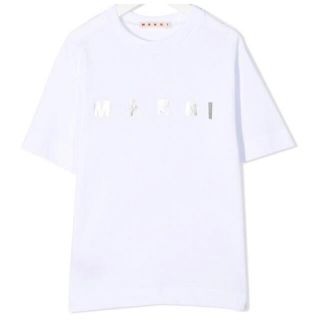 マルニ(Marni)の【新作】MARNI シルバーロゴTシャツ　ホワイト　14(Tシャツ(半袖/袖なし))