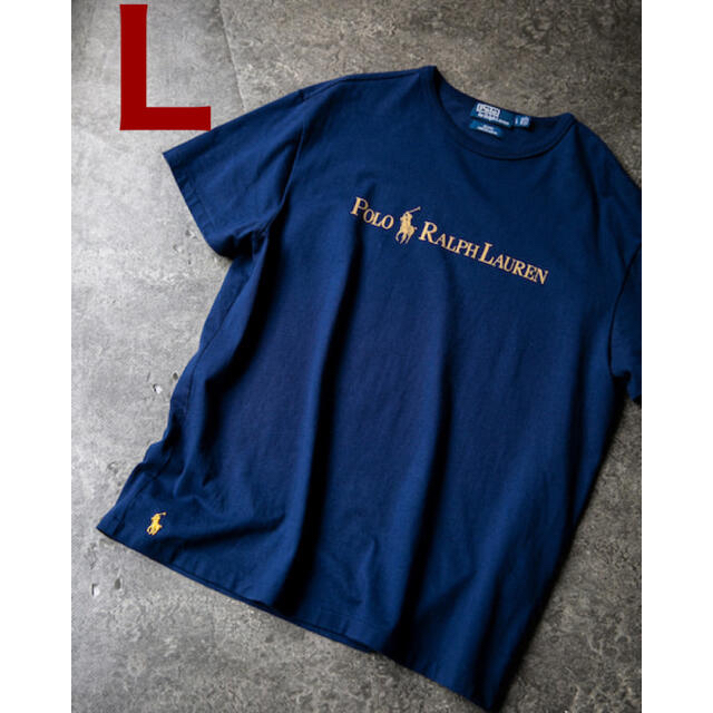 ポロ ラルフローレン ビームス 別注 Tシャツ L Navy and Gold