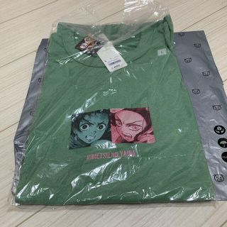 ジーユー(GU)の鬼滅の刃 GU ビックT 炭治郎 禰豆子 グリーン サイズL(Tシャツ/カットソー(半袖/袖なし))