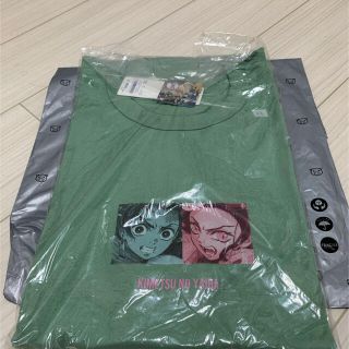 ジーユー(GU)の鬼滅の刃 GU 炭治郎 禰豆子 グリーン サイズXL他計3点セット(Tシャツ/カットソー(半袖/袖なし))