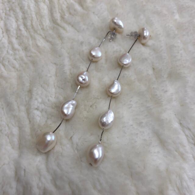 maayapearls Ritaピアス　パール　5連