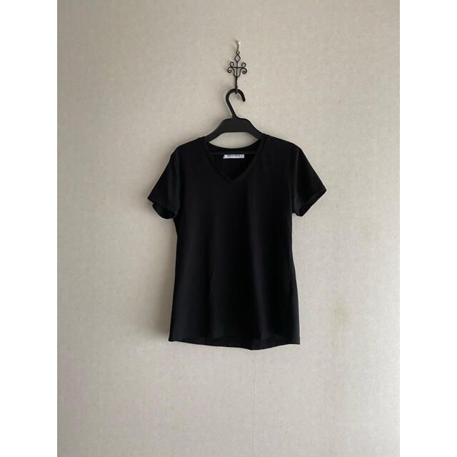 AZUL by moussy(アズールバイマウジー)の美品 AZUL by moussy Vネック カットソー ブラック S メンズのトップス(Tシャツ/カットソー(半袖/袖なし))の商品写真