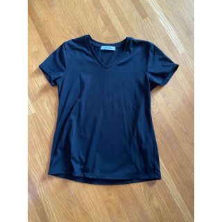 アズールバイマウジー(AZUL by moussy)の美品 AZUL by moussy Vネック カットソー ブラック S(Tシャツ/カットソー(半袖/袖なし))