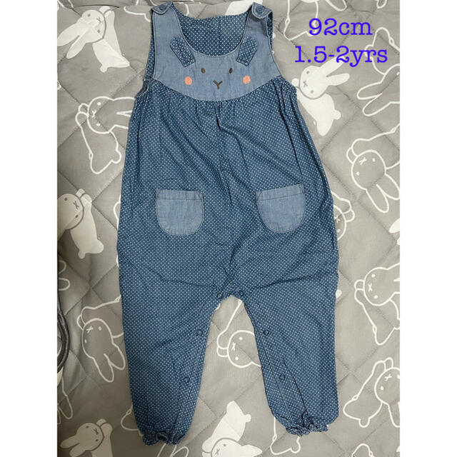 NEXT(ネクスト)のNext baby アニマルサロペット　オーバーオール　デニム　92cm キッズ/ベビー/マタニティのキッズ服女の子用(90cm~)(パンツ/スパッツ)の商品写真