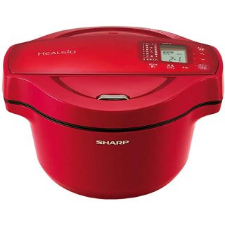 シャープ(SHARP)のシャープ ヘルシオ ホットクック 1.6L 無水鍋 レッド KN-HT16E-R(調理機器)