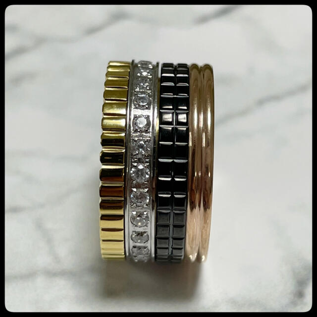 キャトルリング 回転式 レディース リング イエローゴールド 指輪 高品質 レディースのアクセサリー(リング(指輪))の商品写真