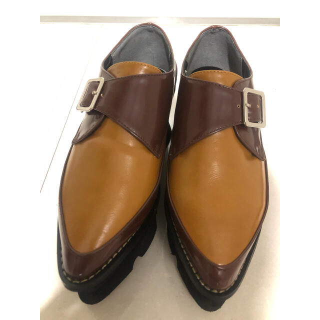 MURUA(ムルーア)のMURUA ムルーアベロアソール厚底ローファー シューズ キャメル系 ブラウン系 レディースの靴/シューズ(ローファー/革靴)の商品写真