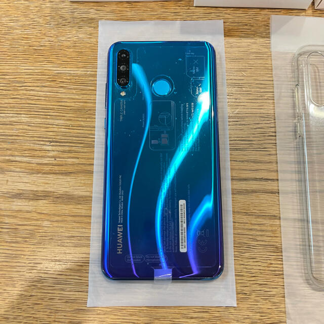 HUAWEI(ファーウェイ)の美品‼︎ HUAWEI P30 lite Peacock Blue 64GB スマホ/家電/カメラのスマートフォン/携帯電話(スマートフォン本体)の商品写真