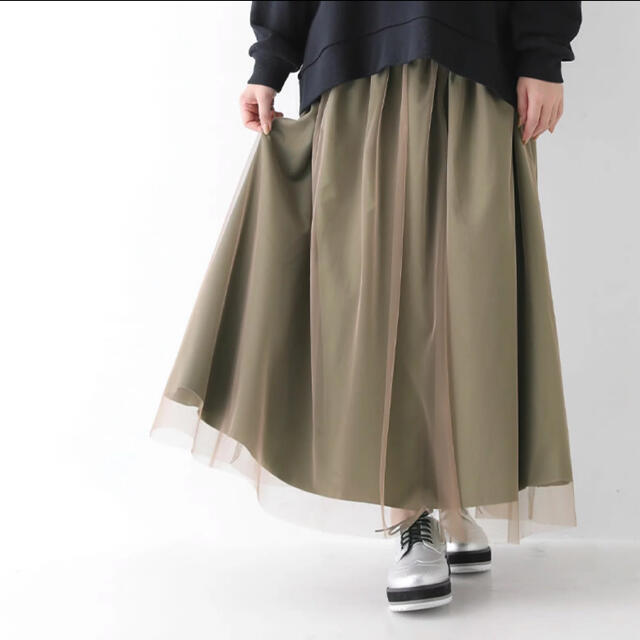 リバーシブル　チュールスカート レディースのスカート(ロングスカート)の商品写真