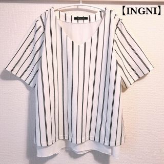 イング(INGNI)の【INGNI】レディースハンド袖トップス　　ホワイト　(シャツ/ブラウス(半袖/袖なし))