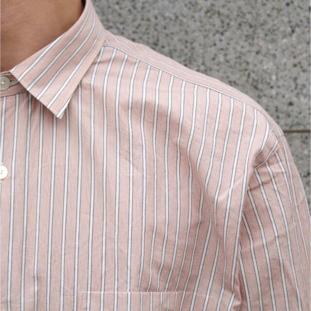 18SS COMOLIシャツ ピンクストライプ サイズ2 美品 人気商品の 12730円