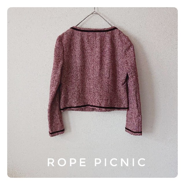 Rope' Picnic(ロペピクニック)のrope picnic ツイード ノーカラーアウター 38サイズ レディースのジャケット/アウター(ノーカラージャケット)の商品写真