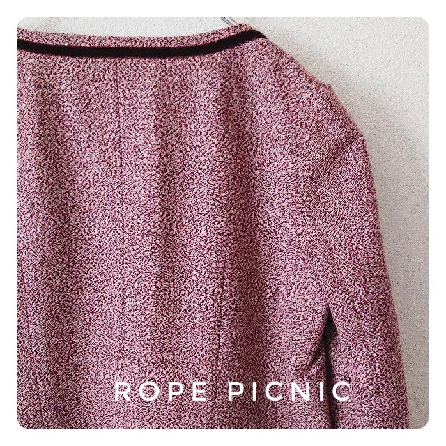 Rope' Picnic(ロペピクニック)のrope picnic ツイード ノーカラーアウター 38サイズ レディースのジャケット/アウター(ノーカラージャケット)の商品写真