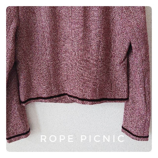 Rope' Picnic(ロペピクニック)のrope picnic ツイード ノーカラーアウター 38サイズ レディースのジャケット/アウター(ノーカラージャケット)の商品写真