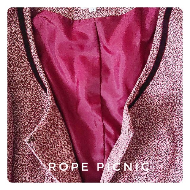 Rope' Picnic(ロペピクニック)のrope picnic ツイード ノーカラーアウター 38サイズ レディースのジャケット/アウター(ノーカラージャケット)の商品写真