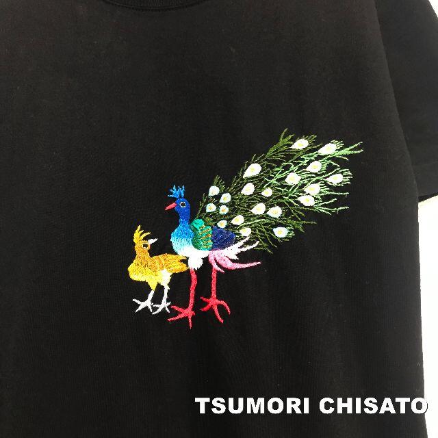 TSUMORI CHISATO(ツモリチサト)の【TSUMORI CHISATO】ツモリチサト 刺繍Peacock Tシャツ レディースのトップス(Tシャツ(半袖/袖なし))の商品写真