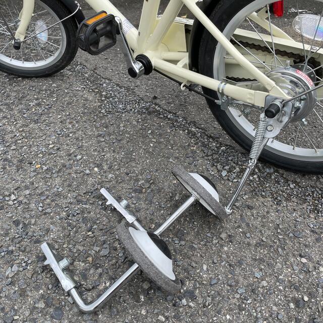 【専用】無印良品 16型幼児用自転車・押し棒、補助輪付き アイボリー MUJI