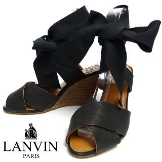 ランバン(LANVIN)のLANVIN ランバン リボンサンダル ウェッジソール　35(22.5cm相当)(サンダル)