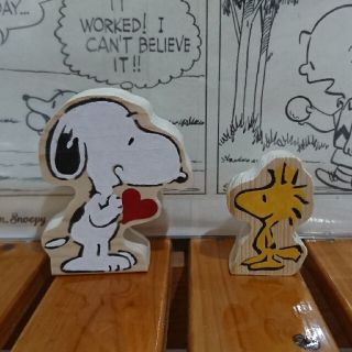 スヌーピー(SNOOPY)のハートスヌーピー ウッドオブジェ インテリア(ウェルカムボード)