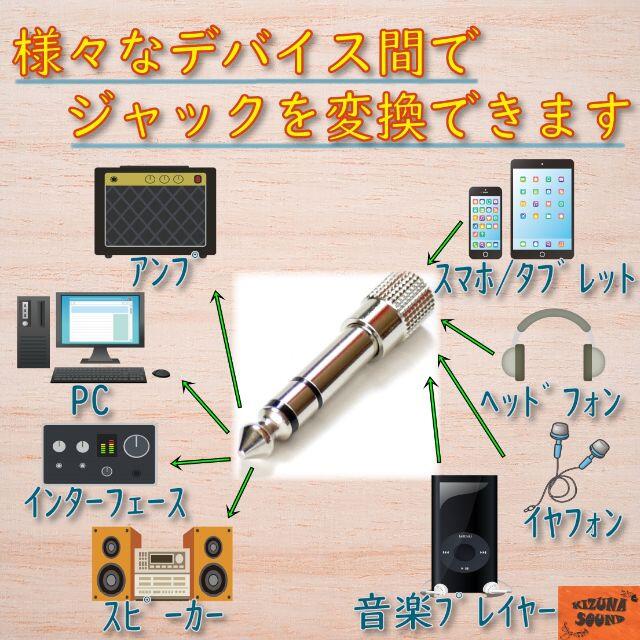 【正規品】ステレオ オーディオ変換プラグ アダプタ 3.5mm-6.35mm スマホ/家電/カメラのオーディオ機器(ヘッドフォン/イヤフォン)の商品写真