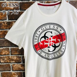 ゲス(GUESS)の【希少】ゲスGUESS TシャツS ホワイト　90s ゆるだぼデカロゴ(Tシャツ/カットソー(半袖/袖なし))