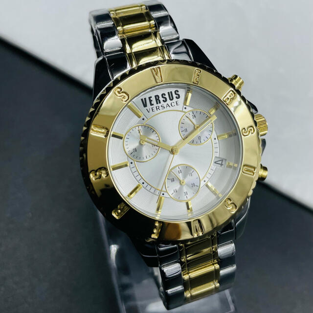 新品未使用 東京クロノ☆Versus Versace IPイエローゴールド腕時計