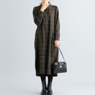 エニィファム(anyFAM)の♡ナッツあんどミント様専用♡any FAM ソフトツイルチェックロングシャツ(ロングワンピース/マキシワンピース)