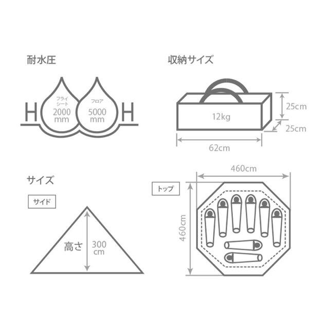 DOD ワンポールテントT8-200-BK ＋ロゴスBlack UV タープ の通販 by