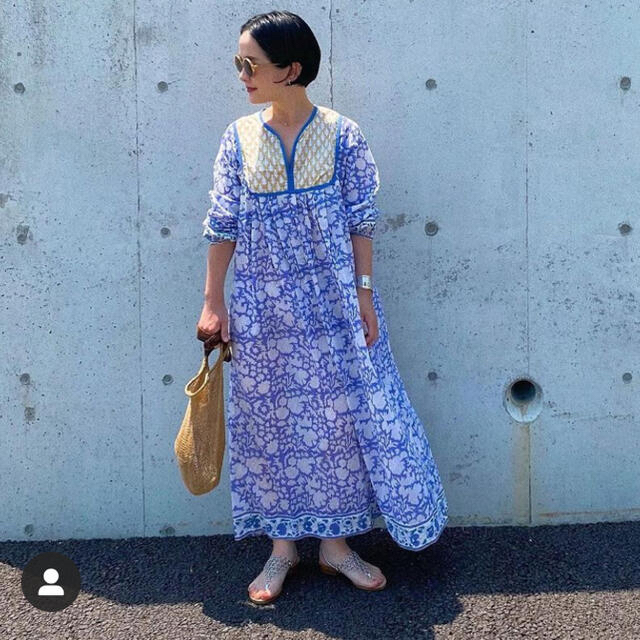 Ron Herman(ロンハーマン)のSZ Blockprints Kity Nila Print Dress 新品 レディースのワンピース(ロングワンピース/マキシワンピース)の商品写真