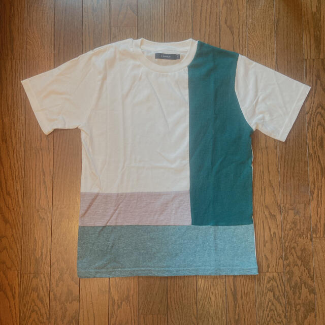 RAGEBLUE(レイジブルー)のRAGEBLUEグリーン異素材切り替えサマーTシャツ メンズのトップス(Tシャツ/カットソー(半袖/袖なし))の商品写真