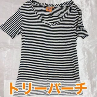 トリーバーチ(Tory Burch)の美品 トリーバーチ 半袖Tシャツ レディース ボーダー Mサイズ(Tシャツ(半袖/袖なし))