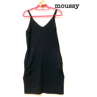 マウジー(moussy)のmoussy  ワンピース　黒　ストレート(ひざ丈ワンピース)