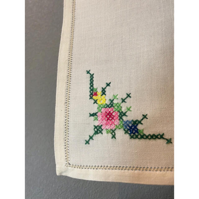 ビンテージ アンティーク 刺繍 ハンカチ オールド コットン