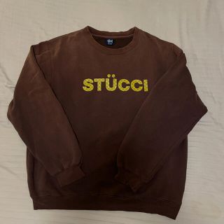 ステューシー(STUSSY)のレア 紺タグ ステューシー モノグラムロゴ スウェット 茶(スウェット)