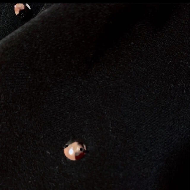 gaminerie(ギャミヌリィ)の平ビョウドット切り替えチュニックブラック裾リブファスナー レディースのトップス(チュニック)の商品写真
