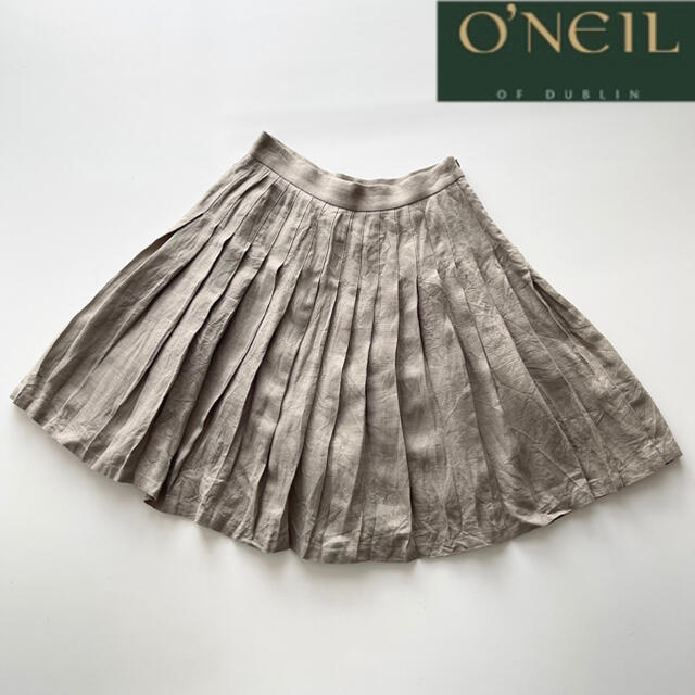 O'NEILL(オニール)のオニールオブダブリン リネンプリーツスカート グレージュ系 サイズGB10 レディースのスカート(ひざ丈スカート)の商品写真