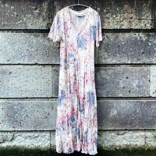 グリモワール(Grimoire)のVintage Indian rayon flower lace dress(ロングワンピース/マキシワンピース)