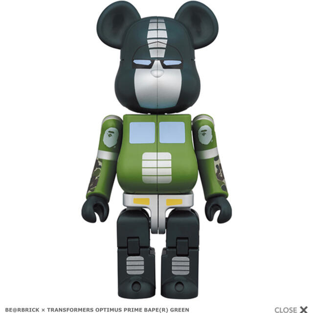 MEDICOM TOY(メディコムトイ)のBE@RBRICK × TRANSFORMERS × BAPE(R)GREEN エンタメ/ホビーのおもちゃ/ぬいぐるみ(キャラクターグッズ)の商品写真