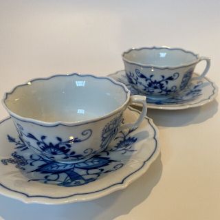 マイセン(MEISSEN)のマイセン　ブルーオニオン　ティーカップ＆ソーサー　2客(食器)