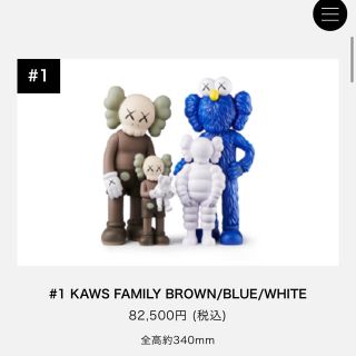 メディコムトイ(MEDICOM TOY)のKAWS FAMILY BROWN/BLUE/WHITE(その他)