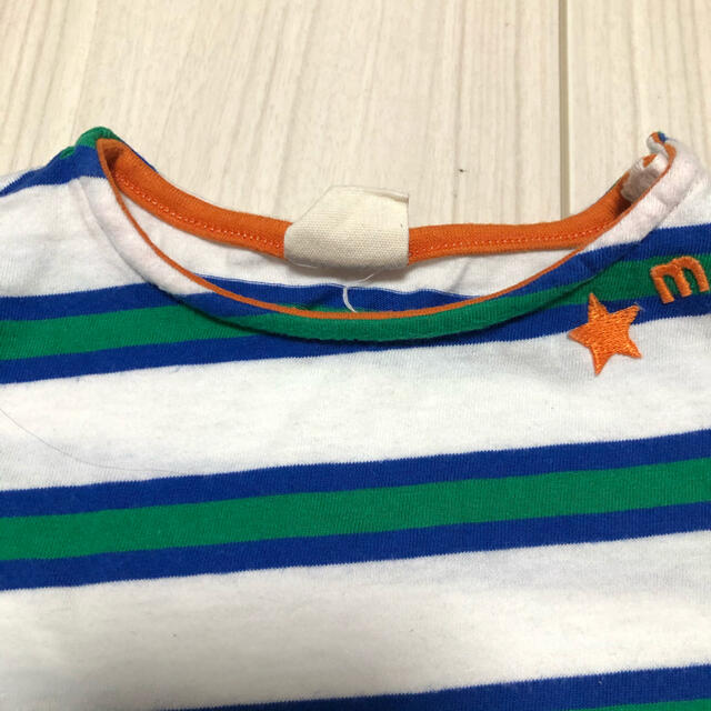 mou jon jon(ムージョンジョン)のムージョンジョン　ボーダー　半袖Tシャツ　90 キッズ/ベビー/マタニティのキッズ服男の子用(90cm~)(Tシャツ/カットソー)の商品写真