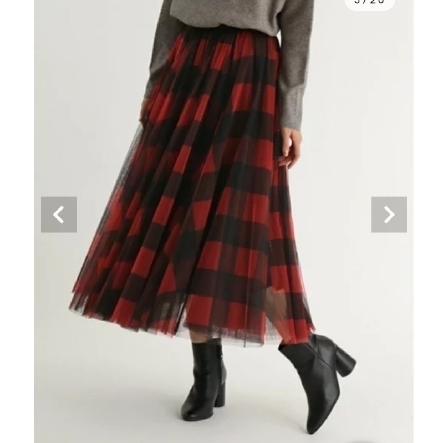 SCOT CLUB(スコットクラブ)のicrm&tz様専用 SCOTCLUB ブロックチェックチュールスカート レディースのスカート(ロングスカート)の商品写真