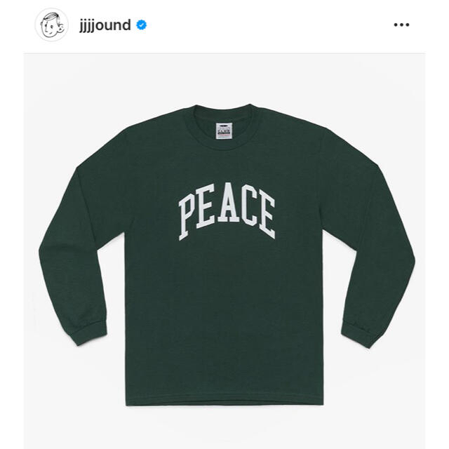 1LDK SELECT(ワンエルディーケーセレクト)のJJJJound Peace University Tee in Green メンズのトップス(Tシャツ/カットソー(七分/長袖))の商品写真