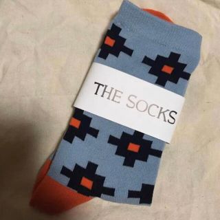 the socks レディース 靴下 柄 オレンジ ブルーグレイ ブラック(ソックス)