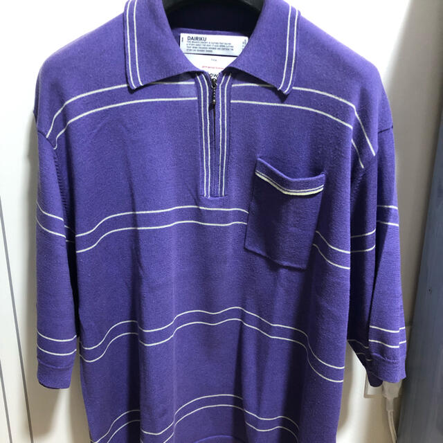 DAIRIKU Half Zip Border Polo Knit