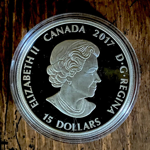 限定 2017年 オオヤマネコ 15ドル 純銀 銀貨 蓄光 レア キャットコイン 