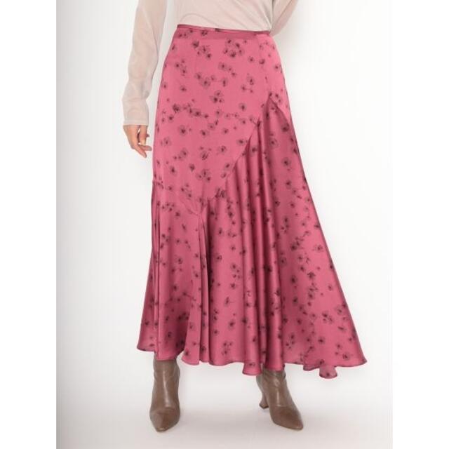 SNIDEL(スナイデル)のサテンプリントスカート　パープル　０ レディースのスカート(ロングスカート)の商品写真