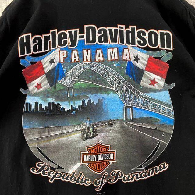 アメリカ製 ハーレーダビッドソン Tシャツ 半袖 パナマ ブラック L